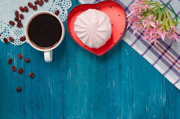 istock Cooked black coffee with sweet marshmallow 645393374