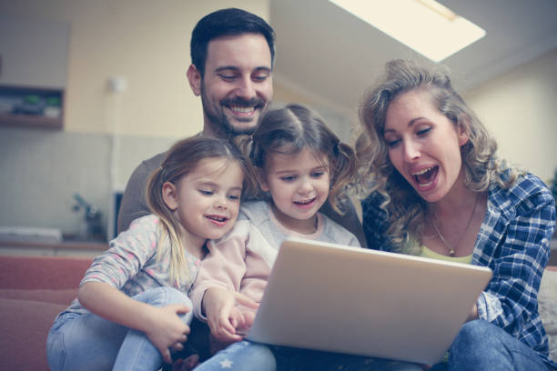istock Happy family enjoy at home. 645397784