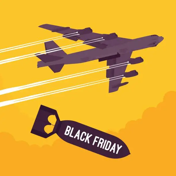 Vector illustration of Bomber and Black Friday bombing