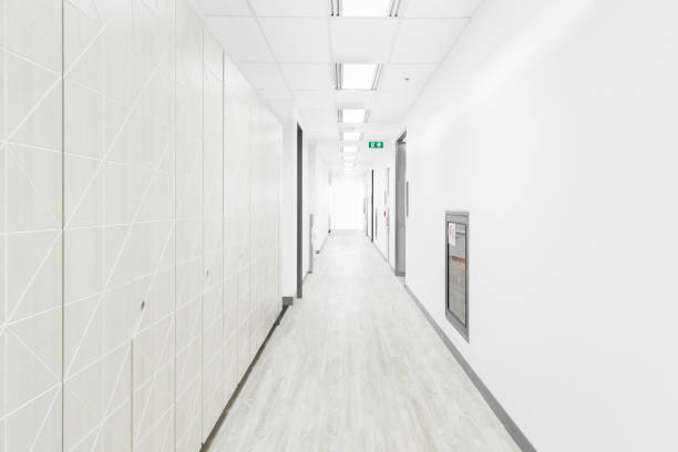 istock Empty hallway in the hospital 645411530