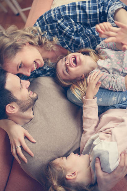 istock Happy family at home. 645414906