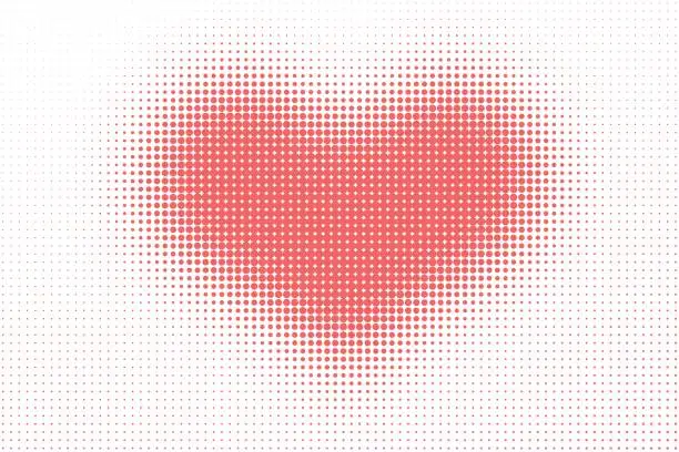 Vector illustration of Halftone heart pattern