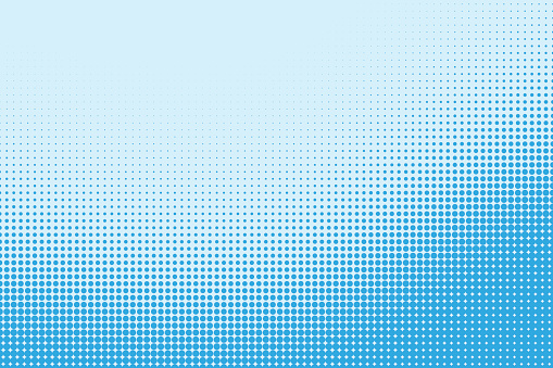 Halftone dotted pattern as a background. Comics pop art style blue dots vector texture for your design