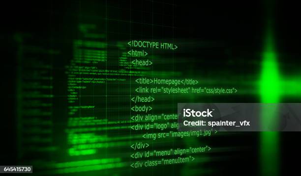 Html Code Programming Software Background 3d Render Stock Photo ...