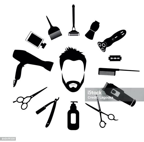 Barber Tools And Haircut Icons Set For Men Stock Illustration - Download  Image Now - Adult, Arts Culture and Entertainment, Barber - iStock