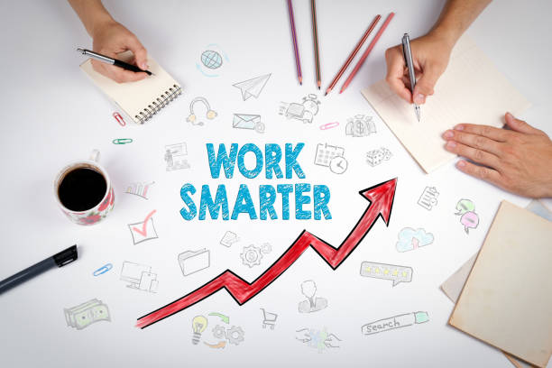 istock Work Smarter, Business Concept. The meeting at the white office table 645426084
