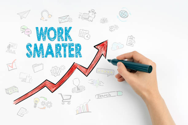 istock Hand with marker writing - Work Smarter, Business Concept 645426090