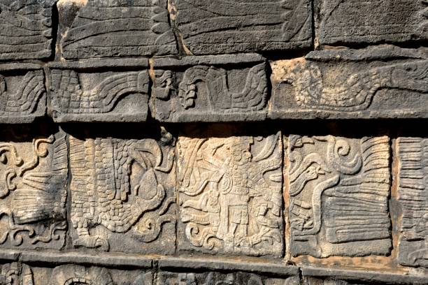 istock Detail of Mayan Wall Carving Chichen Itza 645429662