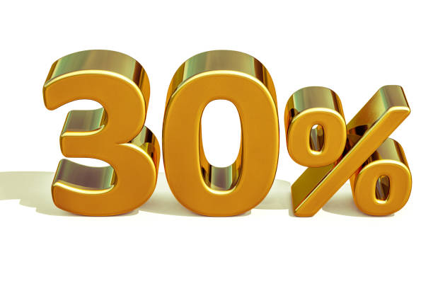 istock 3d Gold 30 Thirty Percent Discount Sign 645431936