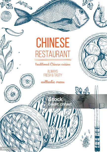 Chinese Food Frame Vector Illustration Stock Illustration - Download Image Now - Chinese Food, Food, Crockery