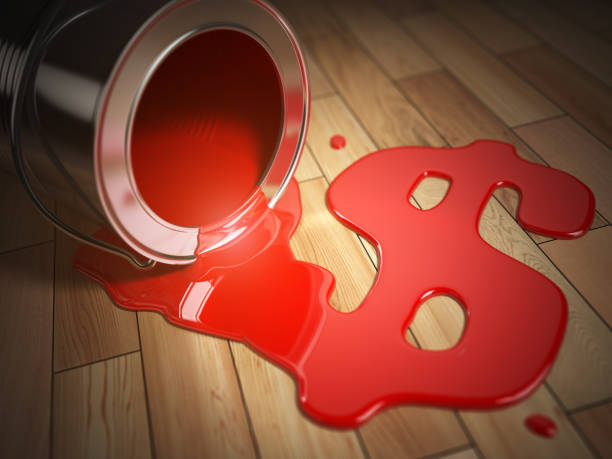 istock House renovation,construction. Can with spilled  paint and dollar sign 645438586