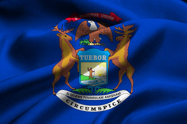 istock US flag of Michigan 645442422