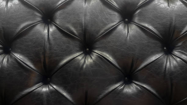 istock Genuine leather upholstery background for a luxury decoration in Black tones 645442780