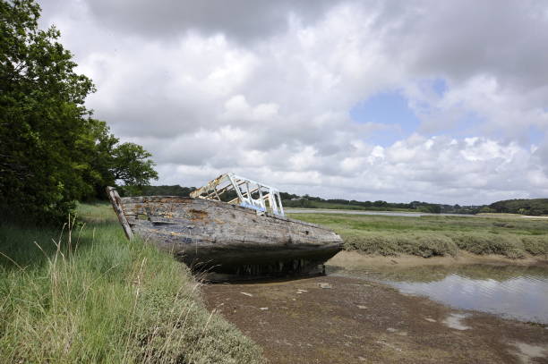 istock Old fishing boat; wreck. 645445238