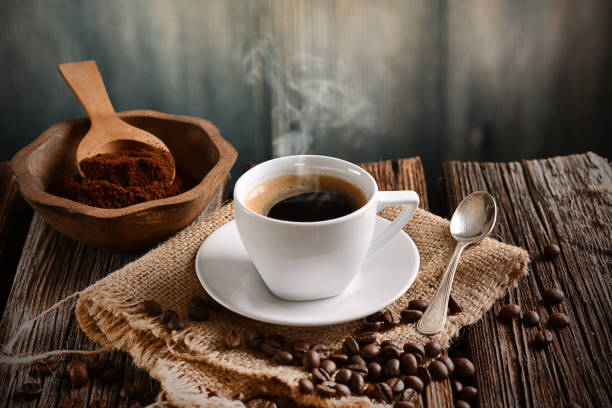 istock Italian coffee in small white cup 645445368