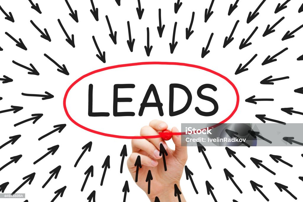 Lead Generation Arrows Concept Hand drawing Lead Generation arrows concept with marker on transparent wipe board. Lead Generation Stock Photo