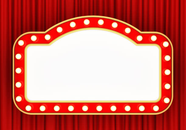 istock Retro banner with glowing lights 645458250