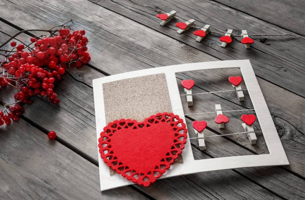 istock composition of decorative hearts for greetings on Valentine's Day 645462550