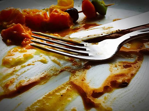 Close-Up Of Leftovers On Plate