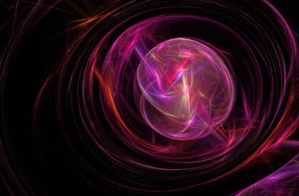 istock Abstract illustration of a fractal pattern on black background 645474402