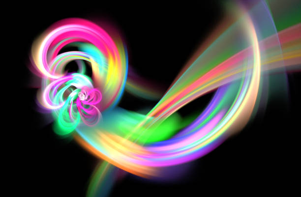 istock Abstract illustration of a fractal pattern on black background 645474484