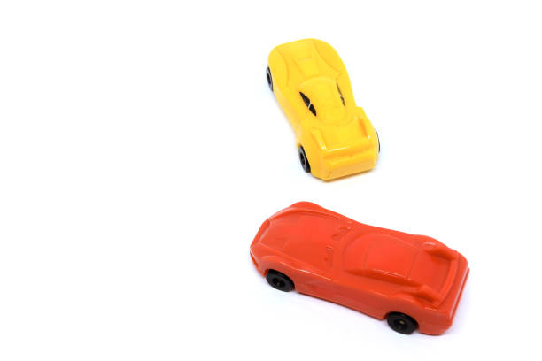 istock Little plastic toy cars 645474716