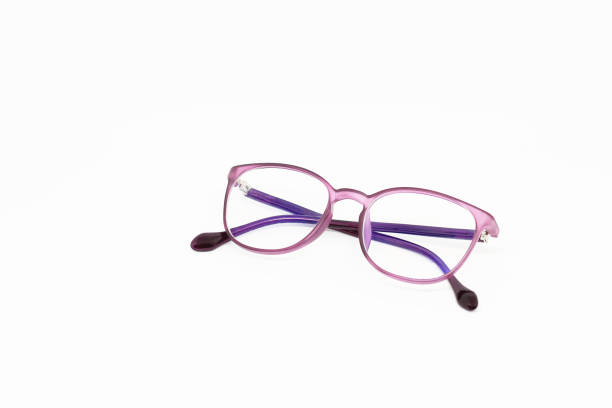istock Purple glasses on white background 645474894