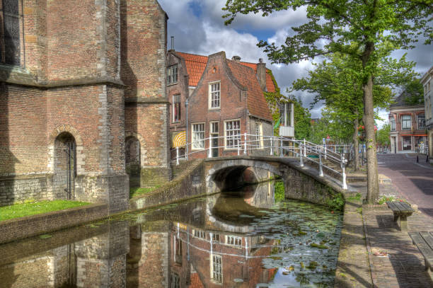istock Canal in Delft, Holland 645477478