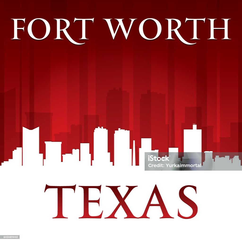 Fort Worth Texas city skyline silhouette Fort Worth Texas city skyline vector silhouette illustration Fort Worth stock vector