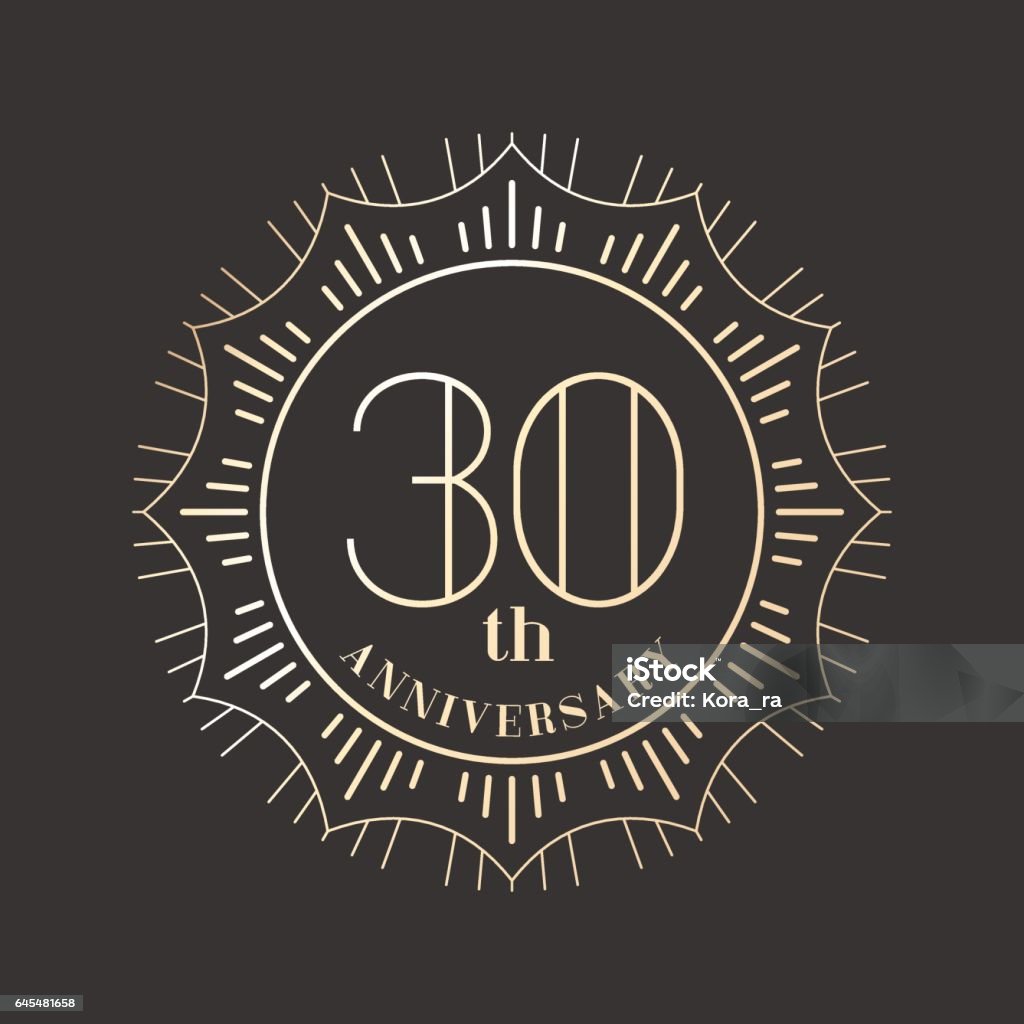 30 years anniversary vector icon 30 years anniversary vector icon. Graphic design element for 30th anniversary birthday card 30th Anniversary stock vector