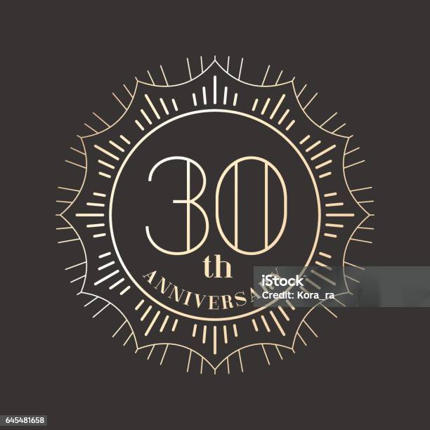 30 Years Anniversary Vector Icon Stock Illustration - Download Image Now - 30th Anniversary, 30-34 Years, 30th Birthday