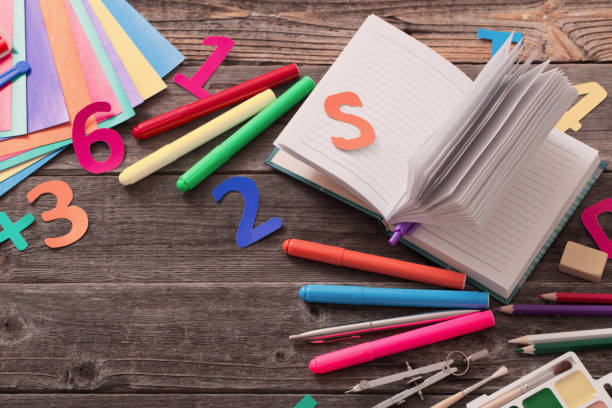 istock Back to school concept on wooden background 645481822
