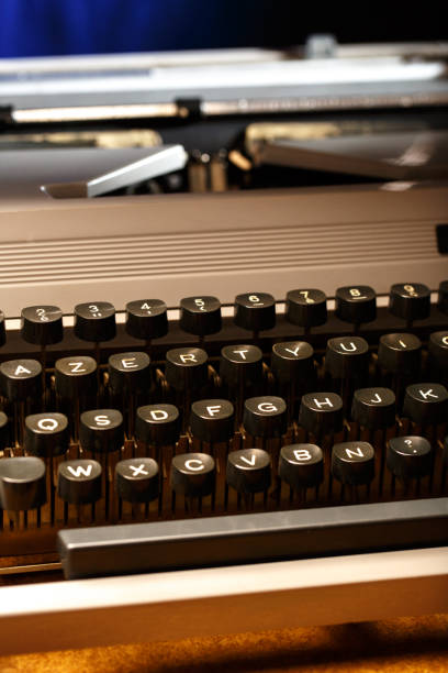 istock Typewriter with latin alphabet in closeup 645492026