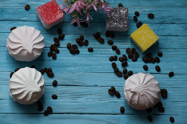 istock Cooked black coffee with sweet marshmallow 645494728