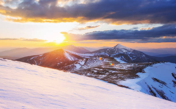 istock Mysterious winter landscape majestic mountains 645495208