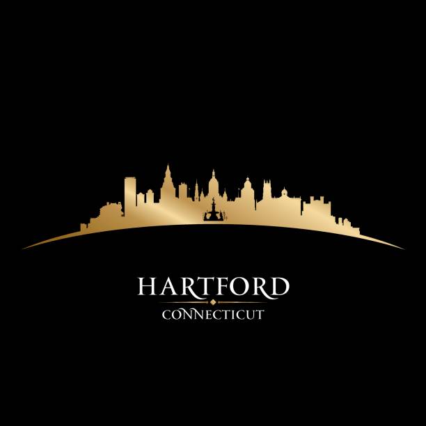 Hartford Connecticut city skyline silhouette Hartford Connecticut city skyline vector silhouette illustration connecticut stock illustrations