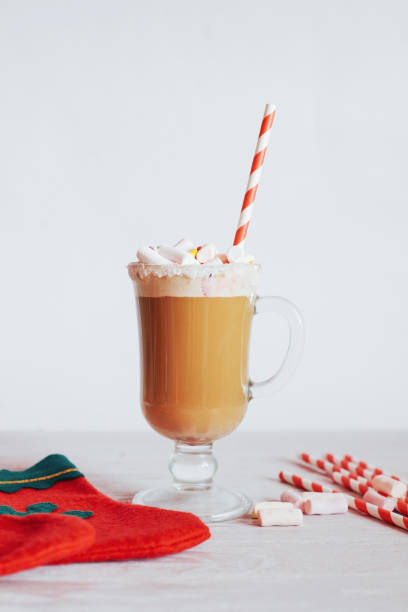 istock Christmas still life - cup of hot chocolate with marshmallows 645499172