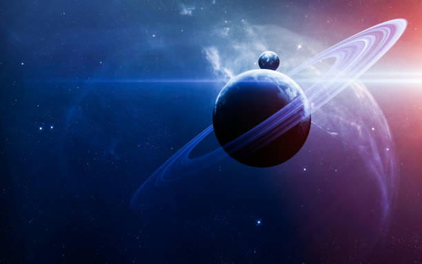 abstrakte kosmos hintergrund - raum. elemente dieses bildes, eingerichtet von der nasa - saturn planet stock-fotos und bilder