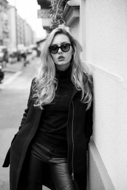 istock beautiful model with black long coat 645502164