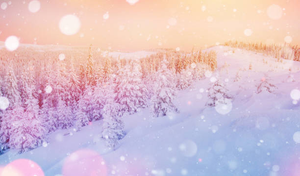 istock Mysterious winter landscape majestic mountains in 645502524