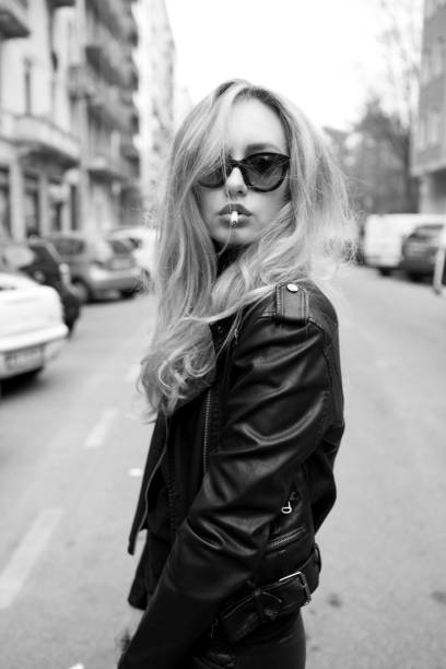 istock beautiful model with black long coat 645502566