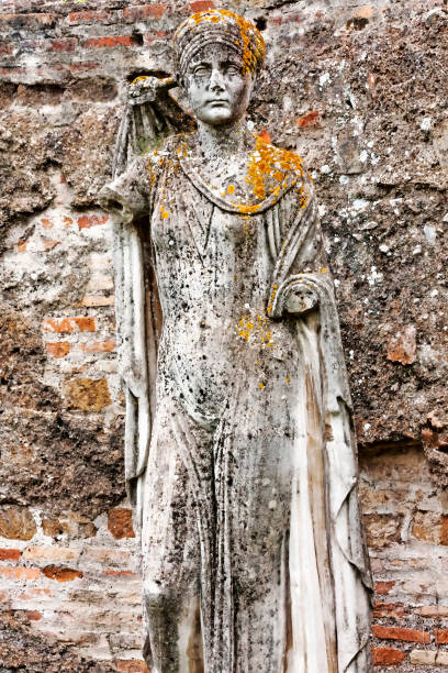 istock Funerary statue representing female character of ancient Ostia 645508738