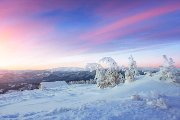 istock Mysterious winter landscape majestic mountains in 645509102