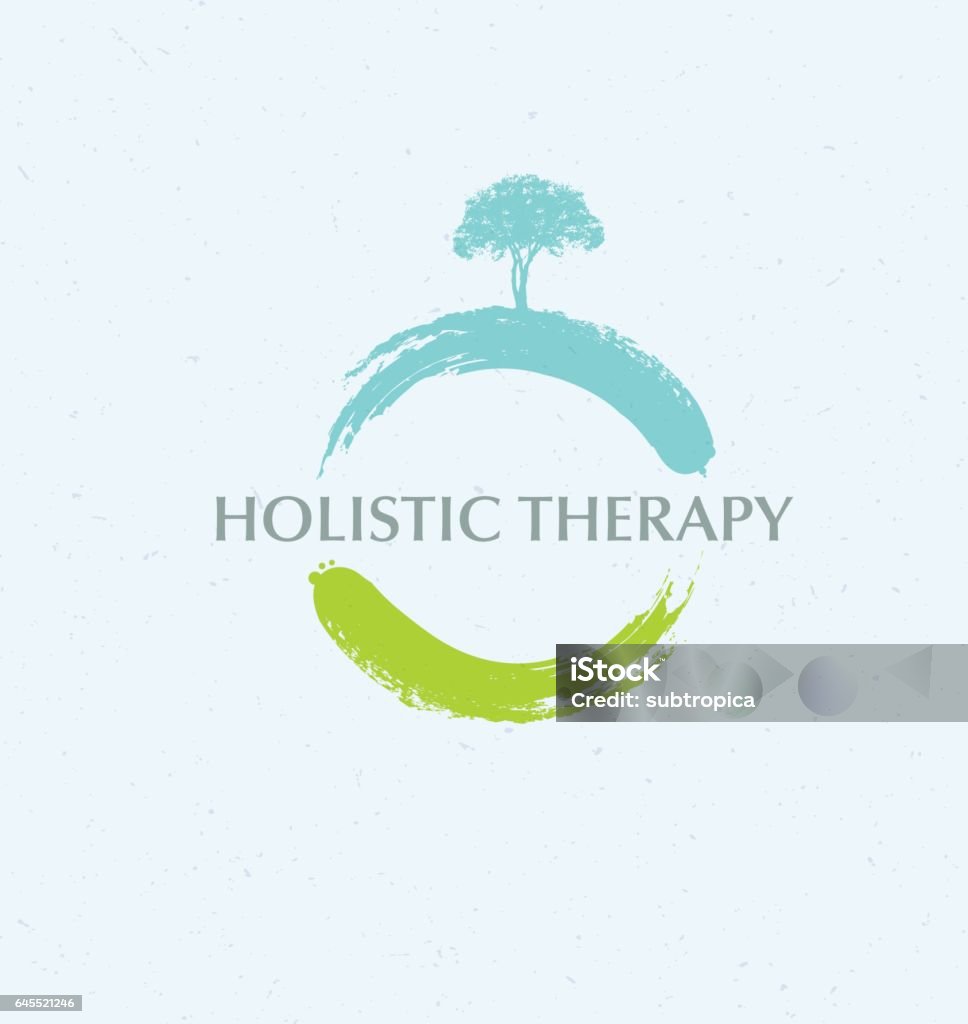 Holistic Tree Vector Holistic Therapy Tree With Roots On Organic Paper Background Natural ...