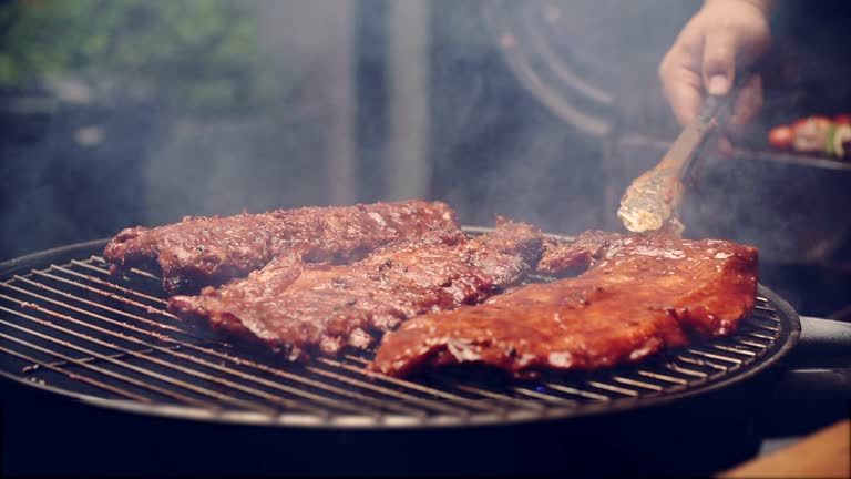 BBQ RIBS ON GRILL