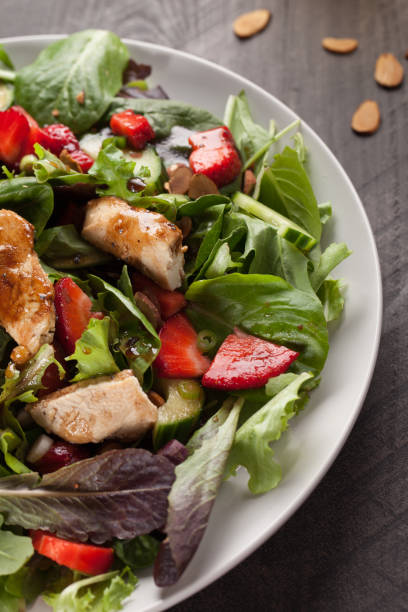 istock Strawberry Orange Honey Balsamic Salad macro shot close up 645528242