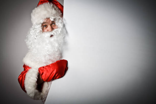 istock Santa Claus is pointing 645540160