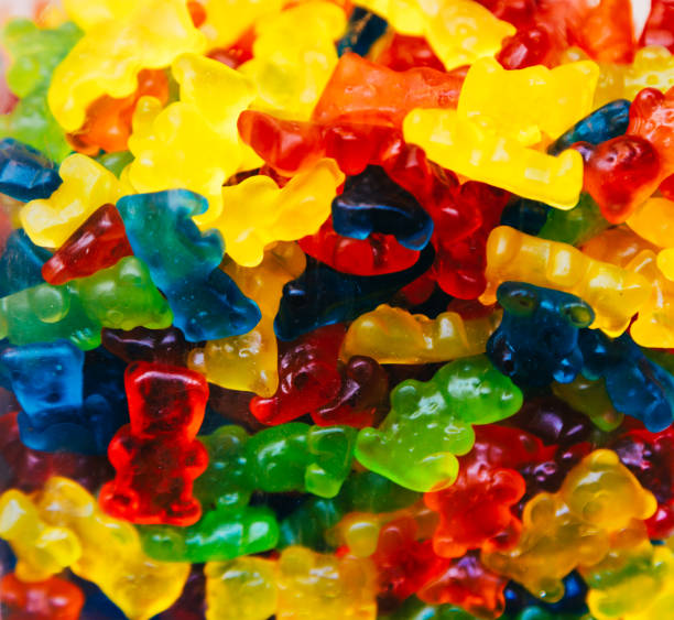 istock Colorful Gummy Bear Candy Background 645542938