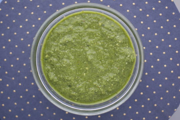 istock Indian Mint chutney - a spicy dip made from mint leaves 645546860