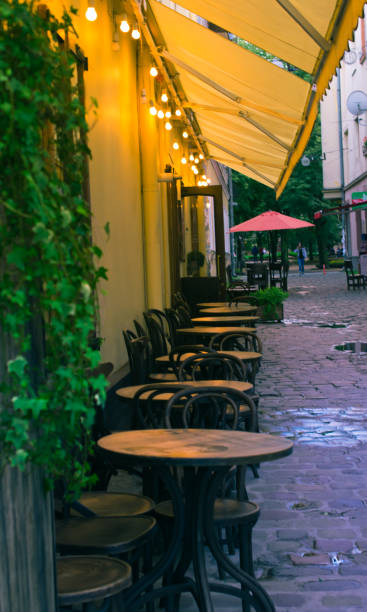 istock Little romantic street in the evening 645555390